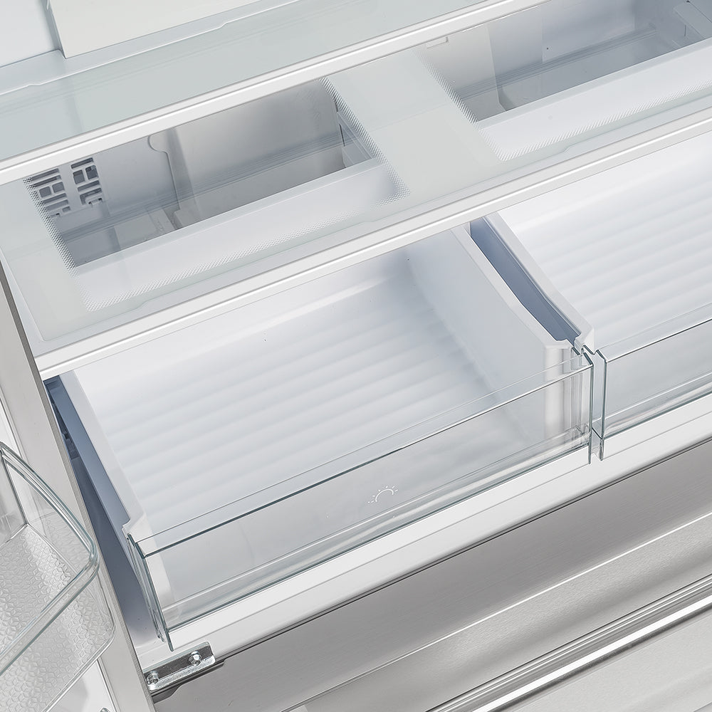 FORNO Moena 40" 19.2 cu. ft. French Door Built-In Refrigerator in Stainless Steel with Ice Maker and Grill Trim Kit, FFRBI1820-40SG