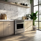 FORNO Paolo 30" 4.38 cu. ft. Freestanding Electric Range in Stainless Steel, FFSEL6011-30