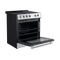 FORNO Espresso Package - 30" Electric Range, Range Hood and Refrigerator in Stainless Steel with Silver Handles