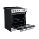 FORNO Espresso Package - 30" Electric Range, Range Hood, Refrigerator and Dishwasher in Stainless Steel with Silver Handles
