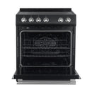 FORNO Espresso Leonardo 30" 5 cu. ft. Electric Range in Black with Silver Handles, FFSEL6012-30BLK