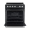 FORNO Espresso Leonardo 30" 5 cu. ft. Electric Range in Black with Silver Handles, FFSEL6012-30BLK