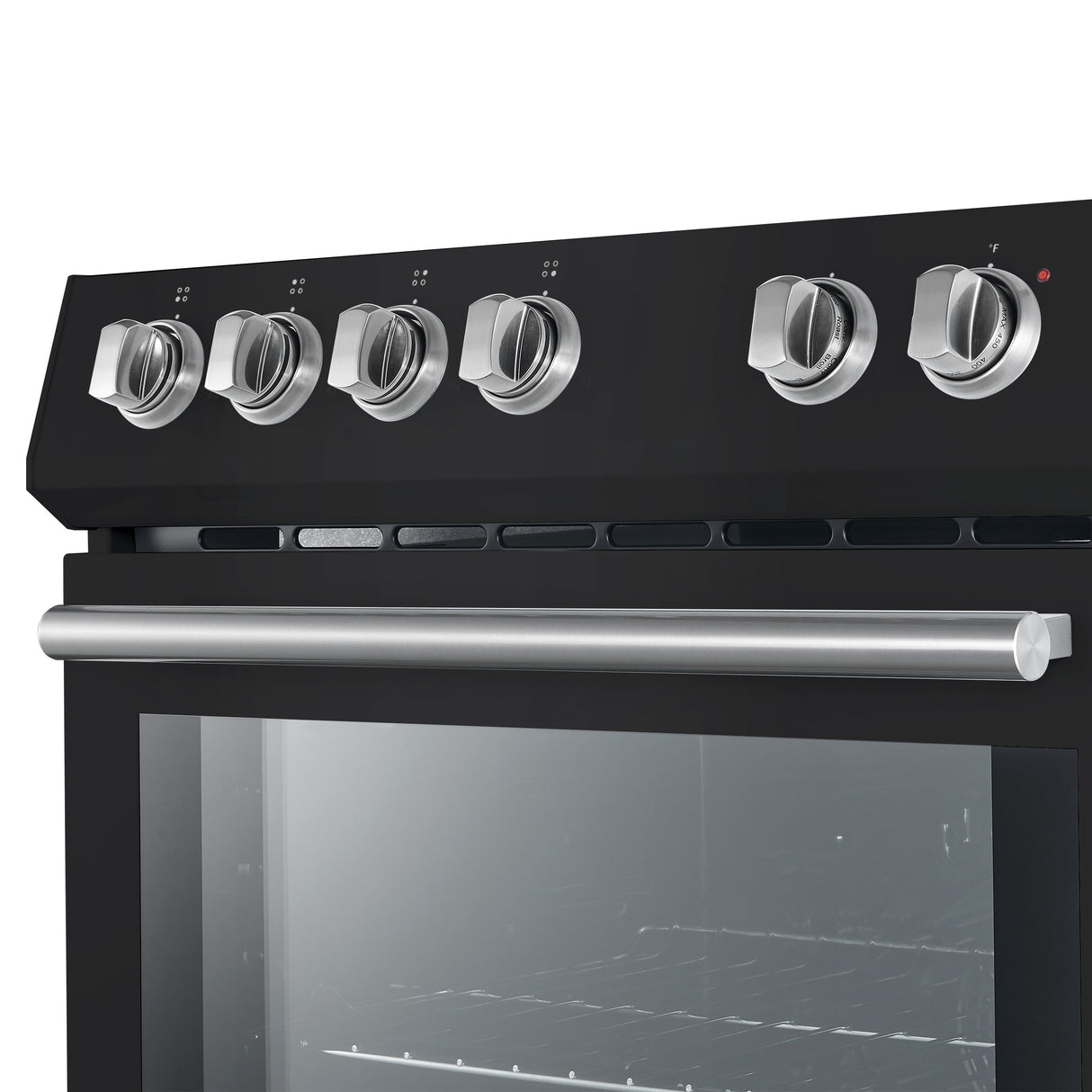 FORNO Espresso Leonardo 30" 5 cu. ft. Electric Range in Black with Silver Handles, FFSEL6012-30BLK