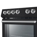 FORNO Espresso Leonardo 30" 5 cu. ft. Electric Range in Black with Silver Handles, FFSEL6012-30BLK