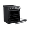 FORNO Espresso Package - 30" Electric Range, Refrigerator and Dishwasher in Black with Silver Handles