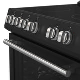 FORNO Espresso Leonardo 30" 5 cu. ft. Electric Range in Black with Silver Handles, FFSEL6012-30BLK