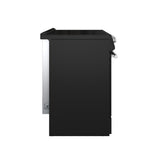 FORNO Espresso Leonardo 30" 5 cu. ft. Electric Range in Black with Silver Handles, FFSEL6012-30BLK