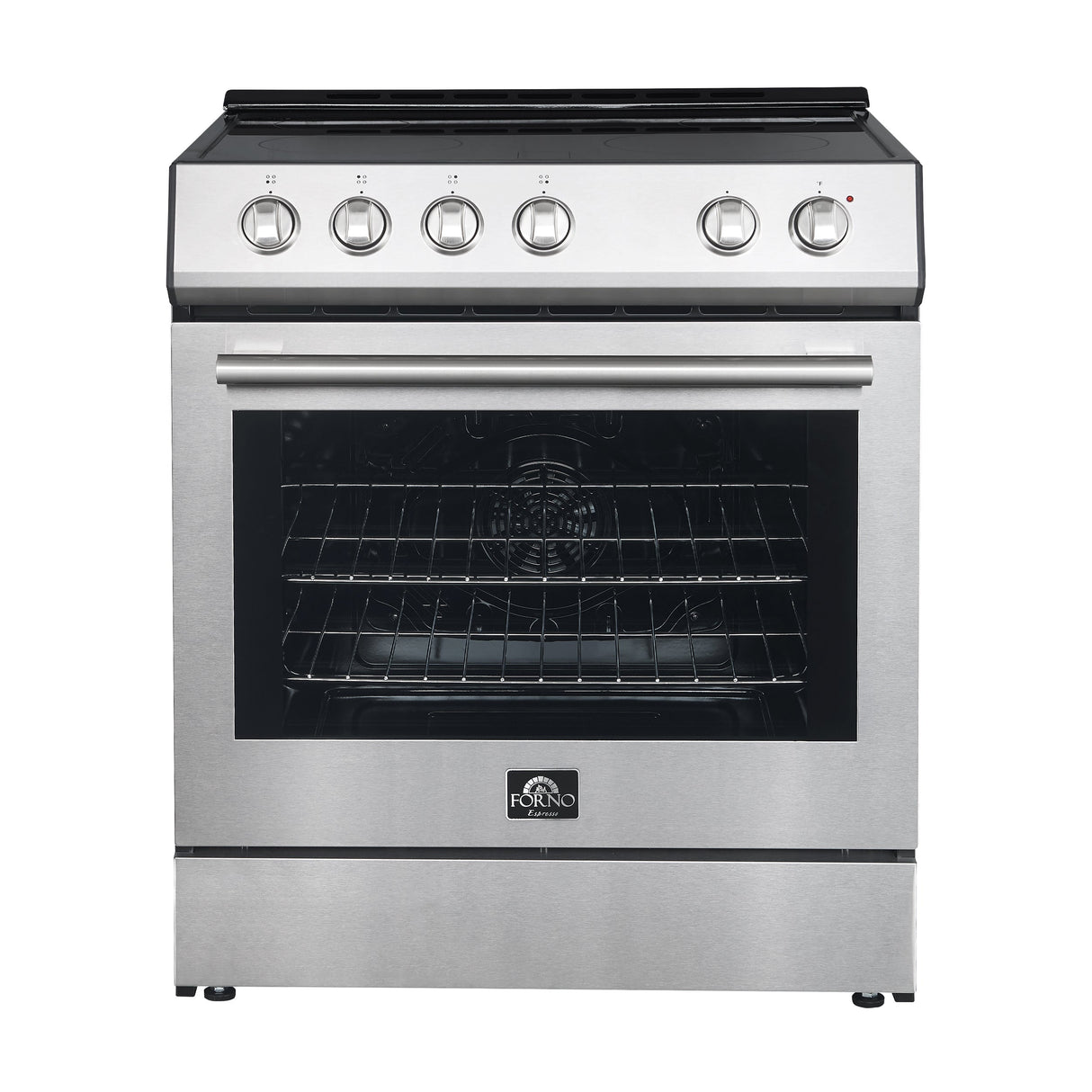 FORNO Espresso Leonardo 30" 5 cu. ft. Electric Range in Stainless Steel with Silver Handles, FFSEL6012-30
