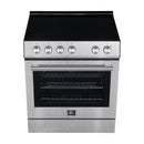 FORNO Espresso Leonardo 30" 5 cu. ft. Electric Range in Stainless Steel with Silver Handles, FFSEL6012-30