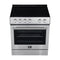 FORNO Espresso Leonardo 30" 5 cu. ft. Electric Range in Stainless Steel with Silver Handles, FFSEL6012-30