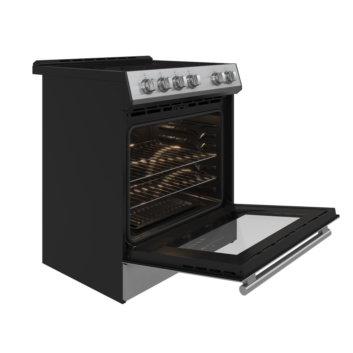 FORNO Espresso Leonardo 30" 5 cu. ft. Electric Range in Stainless Steel with Silver Handles, FFSEL6012-30