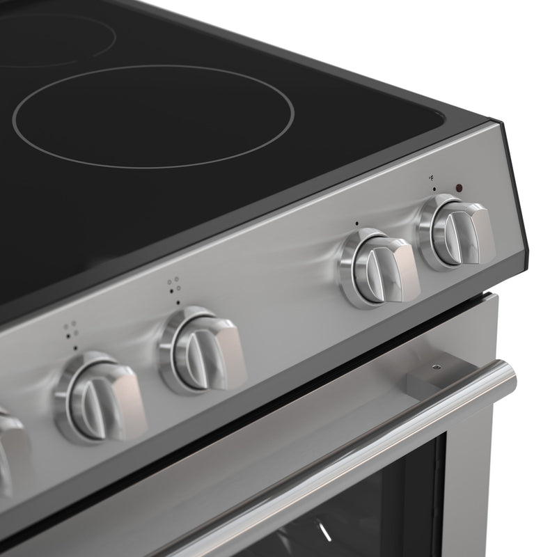 FORNO Espresso Leonardo 30" 5 cu. ft. Electric Range in Stainless Steel with Silver Handles, FFSEL6012-30