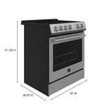 FORNO Espresso Leonardo 30" 5 cu. ft. Electric Range in Stainless Steel with Silver Handles, FFSEL6012-30
