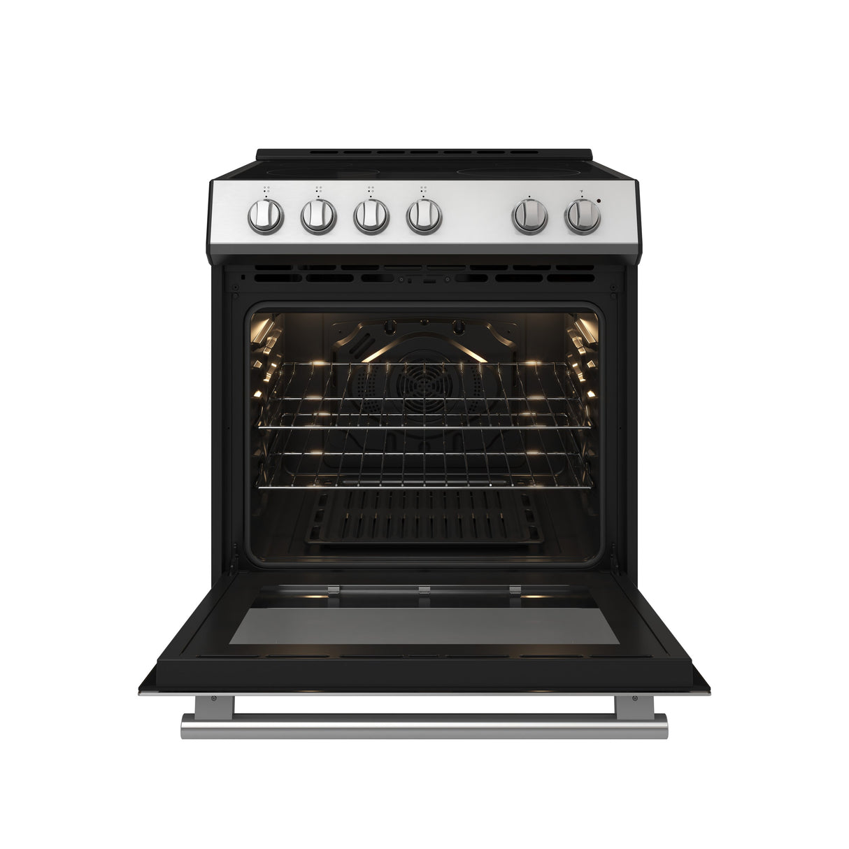 FORNO Espresso Leonardo 30" 5 cu. ft. Electric Range in Stainless Steel with Silver Handles, FFSEL6012-30