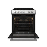 FORNO Espresso Leonardo 30" 5 cu. ft. Electric Range in Stainless Steel with Silver Handles, FFSEL6012-30