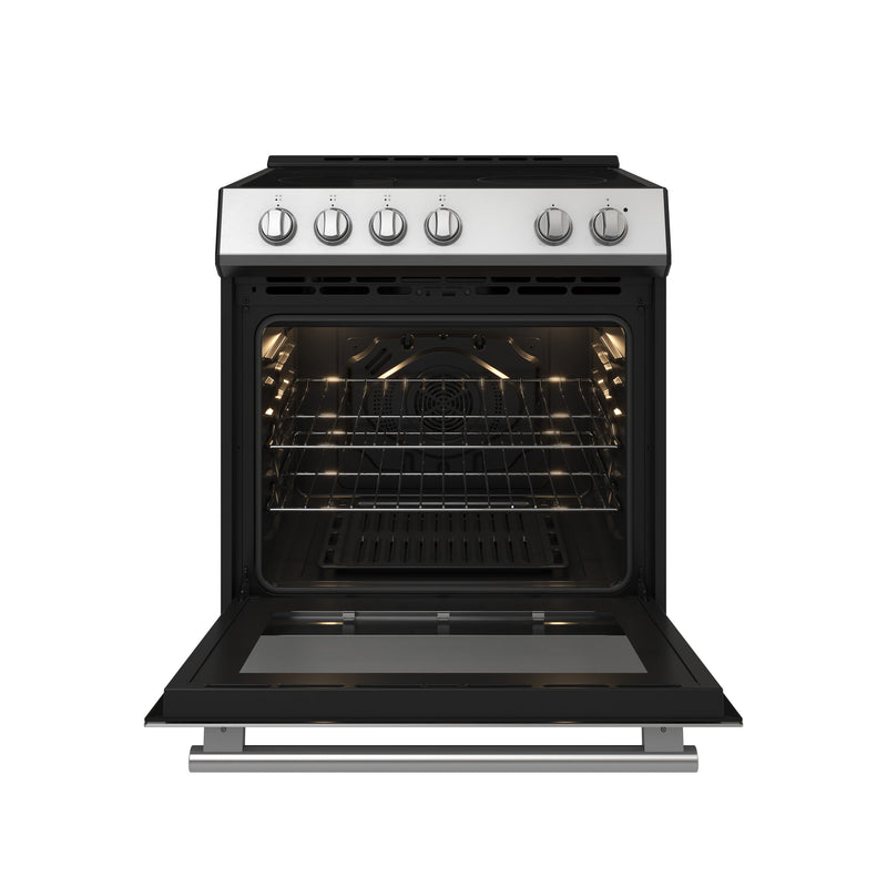 FORNO Espresso Leonardo 30" 5 cu. ft. Electric Range in Stainless Steel with Silver Handles, FFSEL6012-30