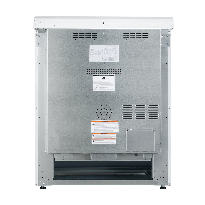 FORNO Espresso Leonardo 30" 5 cu. ft. Electric Range in White with Antique Brass Handles, FFSEL6012-30WHT