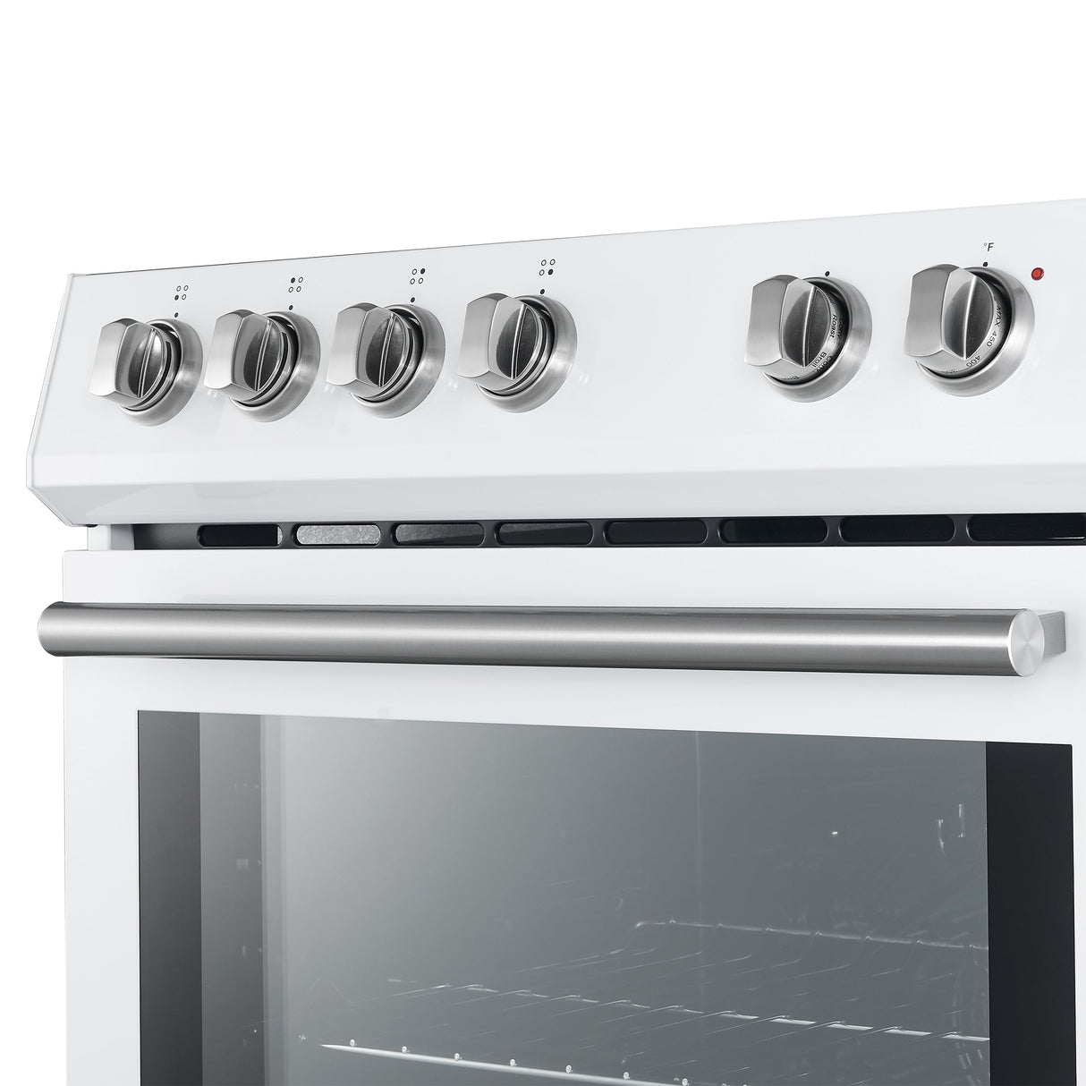 FORNO Espresso Leonardo 30" 5 cu. ft. Electric Range in White with Silver Handles, FFSEL6012-30WHT