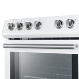 FORNO Espresso Leonardo 30" 5 cu. ft. Electric Range in White with Silver Handles, FFSEL6012-30WHT