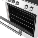 FORNO Espresso Package - 30" Electric Range and Range Hood in White with Antique Brass Handles, FBDL-002-03US