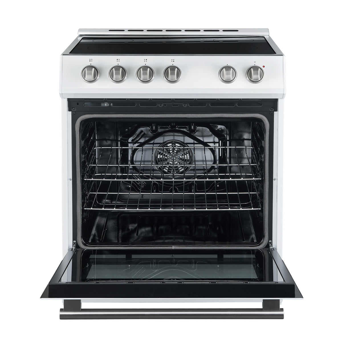 FORNO Espresso Leonardo 30" 5 cu. ft. Electric Range in White with Silver Handles, FFSEL6012-30WHT