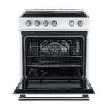 FORNO Espresso Leonardo 30" 5 cu. ft. Electric Range in White with Silver Handles, FFSEL6012-30WHT