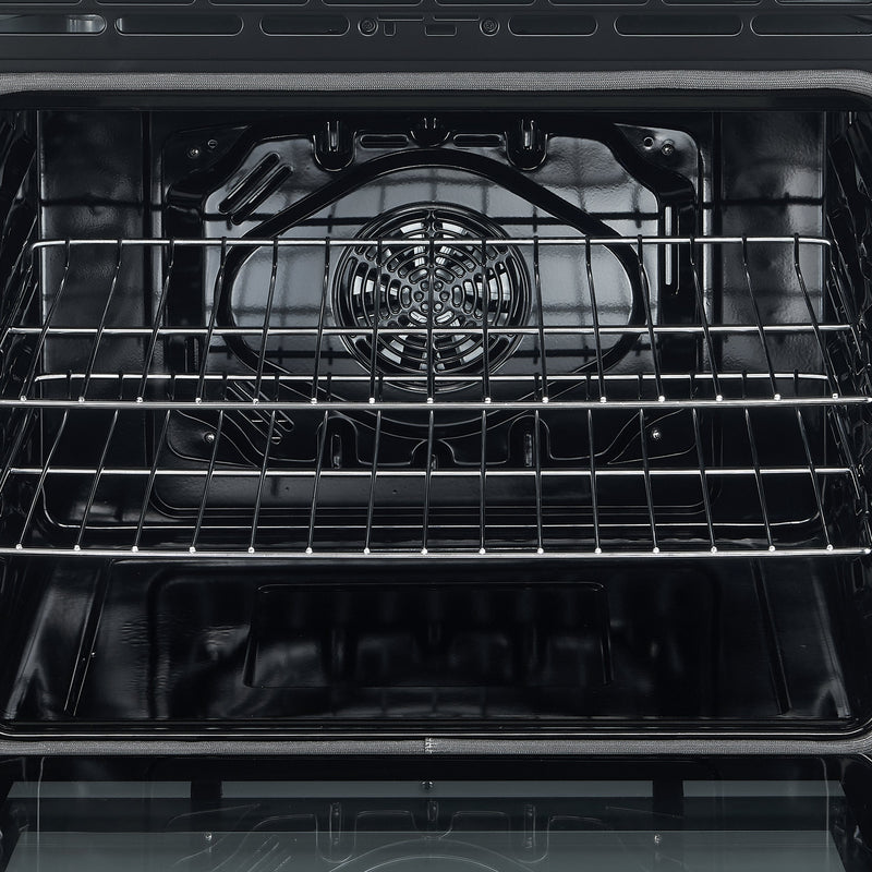 FORNO Espresso Leonardo 30" 5 cu. ft. Electric Range in White with Antique Brass Handles, FFSEL6012-30WHT