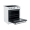 FORNO Espresso Package - 30" Electric Range, Range Hood, Refrigerator and Dishwasher in White with Antique Brass Handles