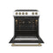 FORNO Espresso Leonardo 30" 5 cu. ft. Electric Range in White with Antique Brass Handles, FFSEL6012-30WHT