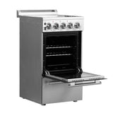 FORNO Pallerno 20" 2.05 cu.ft. Freestanding Electric Range with 4 Elements in Stainless Steel, FFSEL6052-20