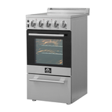 FORNO Pallerno 20" 2.05 cu.ft. Freestanding Electric Range with 4 Elements in Stainless Steel, FFSEL6052-20