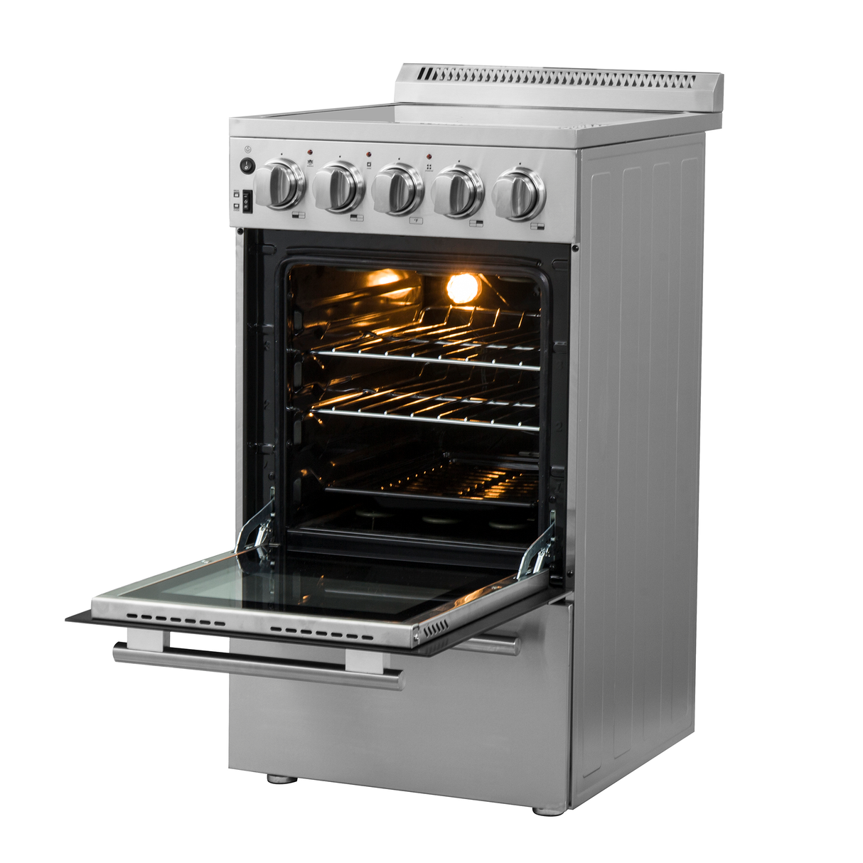 FORNO Pallerno 20" 2.05 cu.ft. Freestanding Electric Range with 4 Elements in Stainless Steel, FFSEL6052-20