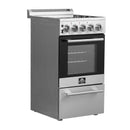 FORNO Pallerno 20" 2.05 cu.ft. Freestanding Electric Range with 4 Elements in Stainless Steel, FFSEL6052-20