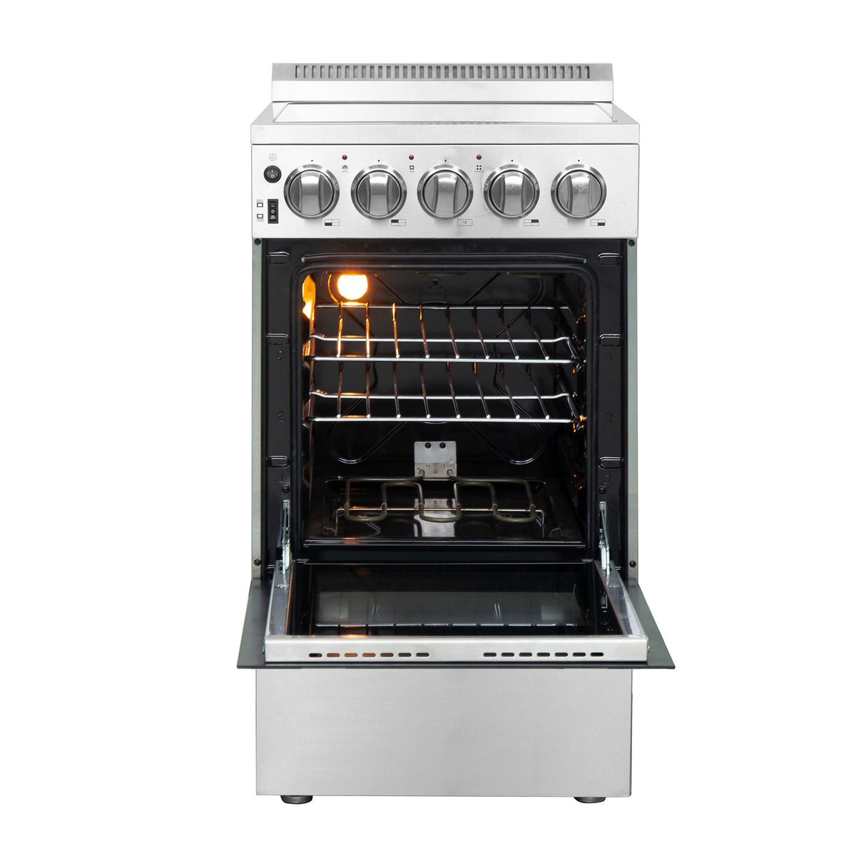 FORNO Pallerno 20" 2.05 cu.ft. Freestanding Electric Range with 4 Elements in Stainless Steel, FFSEL6052-20