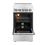 FORNO Pallerno 20" 2.05 cu.ft. Freestanding Electric Range with 4 Elements in Stainless Steel, FFSEL6052-20