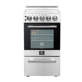 FORNO Pallerno 20" 2.05 cu.ft. Freestanding Electric Range with 4 Elements in Stainless Steel, FFSEL6052-20