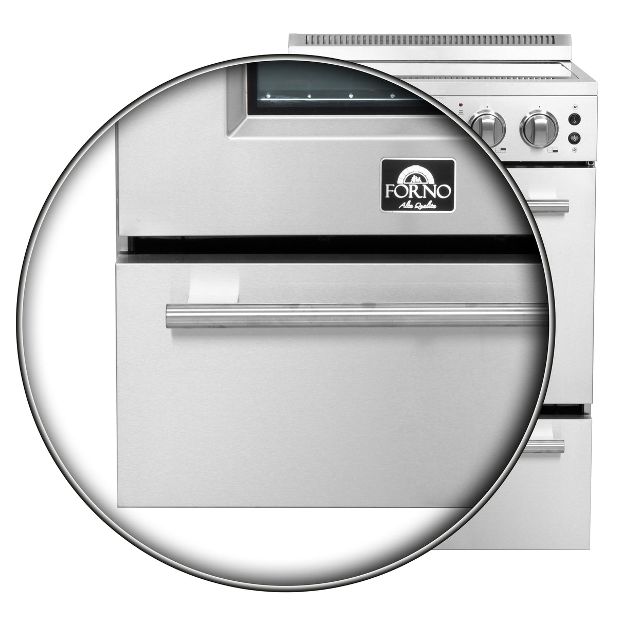 FORNO Loiano 24" 2.3 cu. ft. Freestanding Electric Range with 4 Element Burners in Stainless Steel, FFSEL6069-24