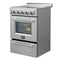 FORNO Loiano 24" 2.3 cu. ft. Freestanding Electric Range with 4 Element Burners in Stainless Steel, FFSEL6069-24