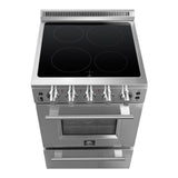 FORNO Loiano 24" 2.3 cu. ft. Freestanding Electric Range with 4 Element Burners in Stainless Steel, FFSEL6069-24