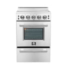 FORNO Loiano 24" 2.3 cu. ft. Freestanding Electric Range with 4 Element Burners in Stainless Steel, FFSEL6069-24