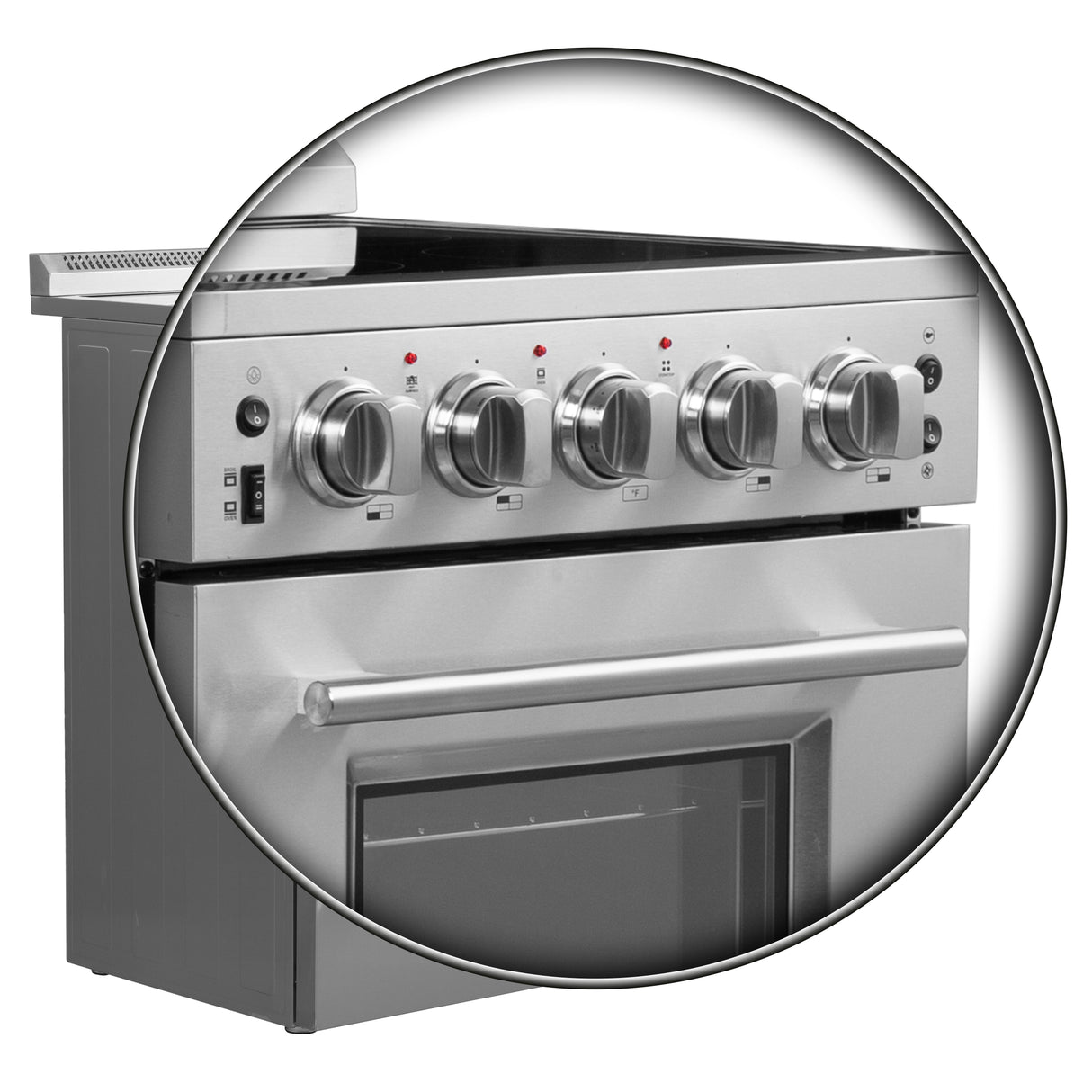 FORNO Loiano 24" 2.3 cu. ft. Freestanding Electric Range with 4 Element Burners in Stainless Steel, FFSEL6069-24