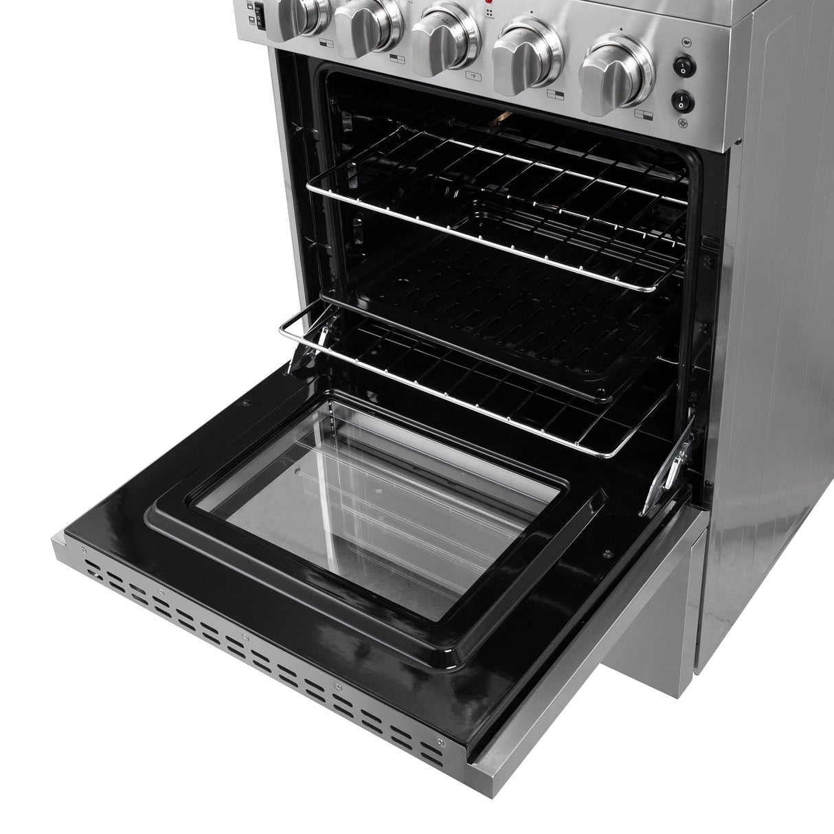 FORNO Loiano 24" 2.3 cu. ft. Freestanding Electric Range with 4 Element Burners in Stainless Steel, FFSEL6069-24