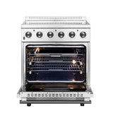 FORNO Galiano 30" 4.32 cu. ft. Freestanding Electric Range with 4 Elements in Stainless Steel, FFSEL6083-30