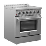 FORNO Galiano 30" 4.32 cu. ft. Freestanding Electric Range with 4 Elements in Stainless Steel, FFSEL6083-30