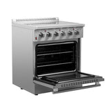 FORNO Galiano 30" 4.32 cu. ft. Freestanding Electric Range with 4 Elements in Stainless Steel, FFSEL6083-30