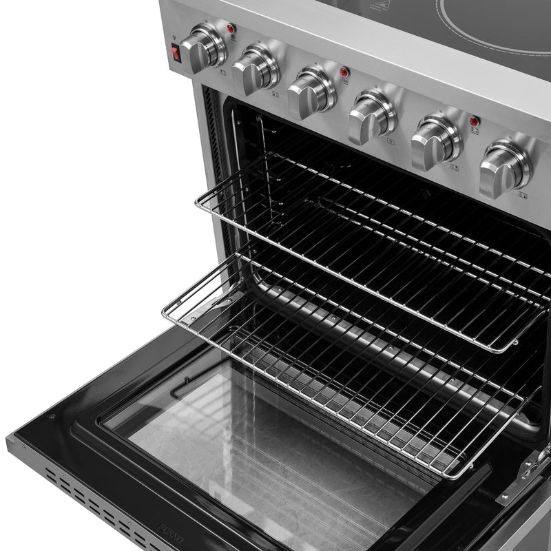 FORNO Galiano 30" 4.32 cu. ft. Freestanding Electric Range with 4 Elements in Stainless Steel, FFSEL6083-30