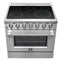 FORNO Galiano 36" 5.36 cu. ft. Freestanding Electric Range with 5 Elements in Stainless Steel, FFSEL6083-36