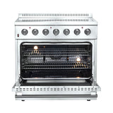 FORNO Galiano 36" 5.36 cu. ft. Freestanding Electric Range with 5 Elements in Stainless Steel, FFSEL6083-36