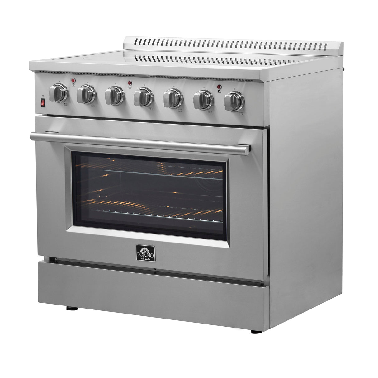 FORNO Galiano 36" 5.36 cu. ft. Freestanding Electric Range with 5 Elements in Stainless Steel, FFSEL6083-36