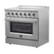FORNO Galiano 36" 5.36 cu. ft. Freestanding Electric Range with 5 Elements in Stainless Steel, FFSEL6083-36